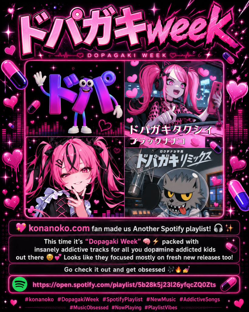 konanoko.com fan made another Spotify playlist “ドパガキweek (Dopagaki week)”🎧✨💖